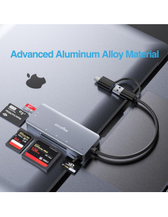 Lector de Tarjetas 5en1 ZIYUETEK USB-C y USB-A Aluminio 2