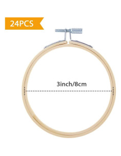 Aros de Bordado Caydo 24 Piezas 8 cm de Bambú 2