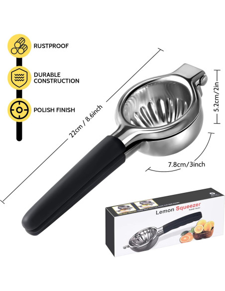 Exprimidor de Limón Sopito de Acero Inoxidable 388g Manual