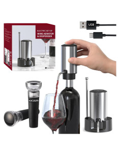 Juego de Aerador y Dispensador de Vino Eléctrico Saraudy