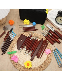 Kit de Herramientas de Cerámica Exclaith 42 Piezas con Bolsa 2