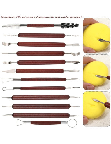 Kit de Herramientas de Cerámica Exclaith 42 Piezas con Bolsa