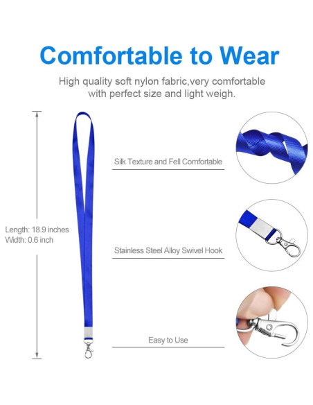 Cintas para Insignias Mcyye 5 PCS Nylon 48 cm con Clip Giratorio