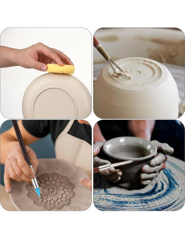 Kit de Herramientas de Cerámica Exclaith 42 Piezas con Bolsa