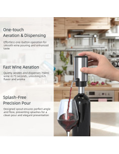 Juego de Aerador y Dispensador de Vino Eléctrico Saraudy 2