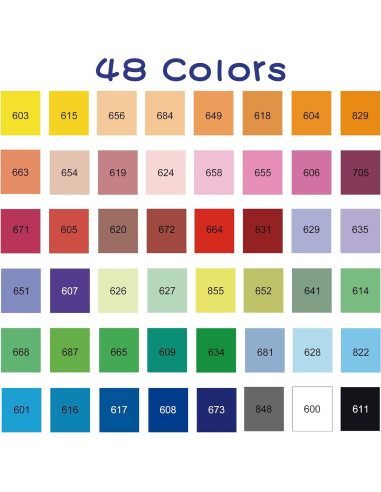 48 Marcadores Acrílicos Astriscribe Punta de Pincel Multicolor