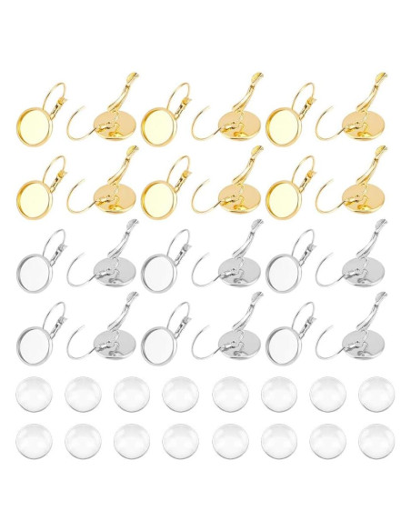 UNICRAFTALE 40 Juegos Pendientes Leverback Acero Inoxidable 12mm
