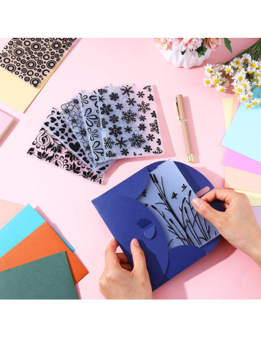 20 Carpetas de Relieve Plástico HekouJiub 15x10.5 cm Vintage