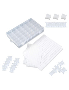 120 Bobinas de Hilo de Plástico con Caja Organizadora Sympabasic