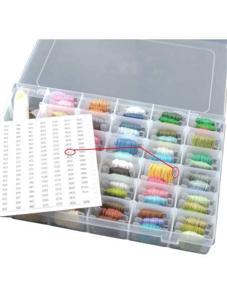 120 Bobinas de Hilo de Plástico con Caja Organizadora Sympabasic
