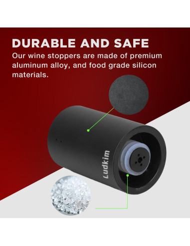 Tapón de Vino Eléctrico Ludkim VS06U Recargable Automático