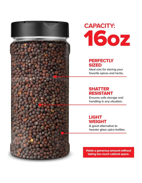 Paquete de 6 tarros de especias 473 ml Stock Your Home