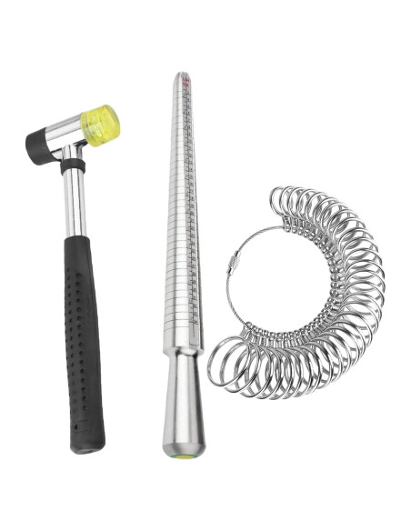 Kit de Medición de Anillos SDSLD con Martillo de Joyería