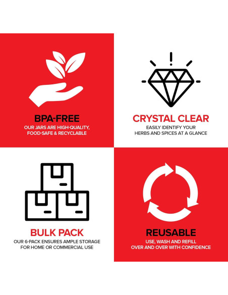 Paquete de 6 tarros de especias 473 ml Stock Your Home