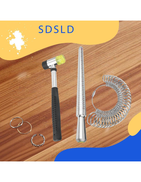 Kit de Medición de Anillos SDSLD con Martillo de Joyería