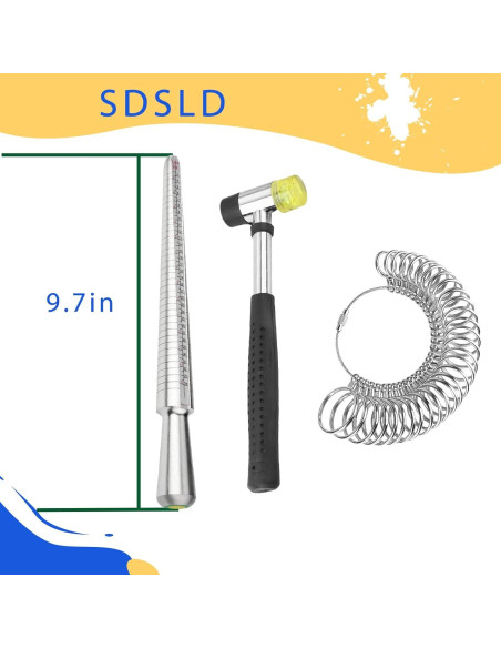 Kit de Medición de Anillos SDSLD con Martillo de Joyería