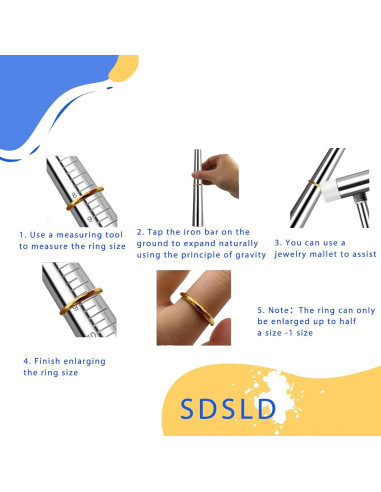 Kit de Medición de Anillos SDSLD con Martillo de Joyería