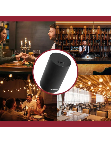 Tapón de Vino Eléctrico Ludkim VS06U Recargable Automático