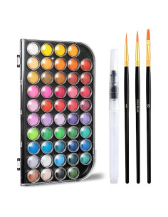 Set de Pintura Acuarela GETHPEN 48 Colores Lavables con Pincel