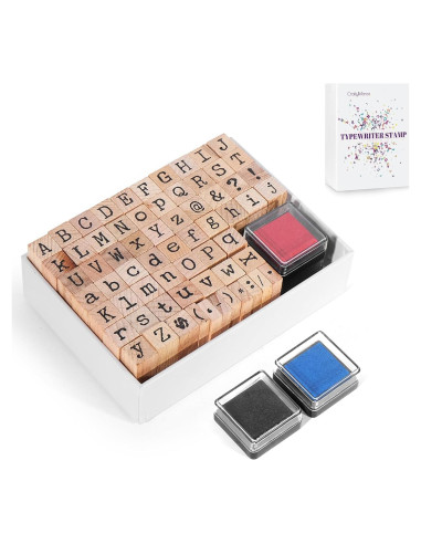 Kit de Sellos de Letras y Almohadillas de Tinta CraftyManor 68PCS