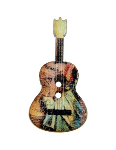 Botones de Madera AKOAK 50 Pcs Guitarra Vintage 35x18mm 2