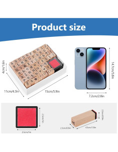 Kit de Sellos de Letras y Almohadillas de Tinta CraftyManor 68PCS 2