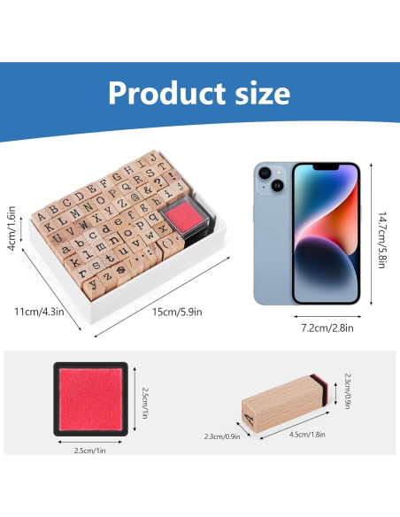 Kit de Sellos de Letras y Almohadillas de Tinta CraftyManor 68PCS