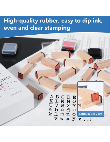Kit de Sellos de Letras y Almohadillas de Tinta CraftyManor 68PCS