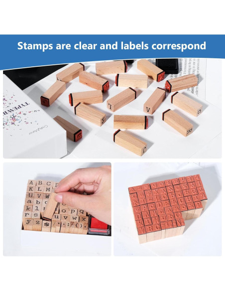 Kit de Sellos de Letras y Almohadillas de Tinta CraftyManor 68PCS