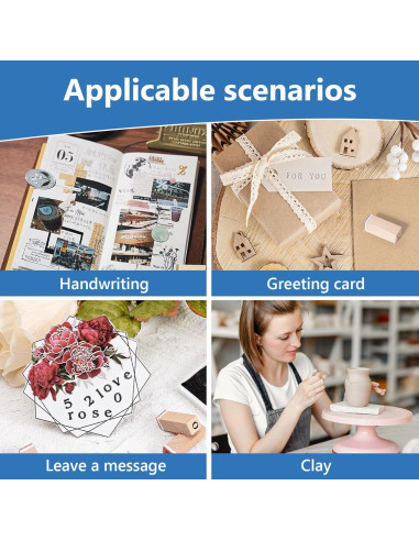 Kit de Sellos de Letras y Almohadillas de Tinta CraftyManor 68PCS