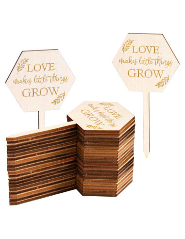 Etiquetas de Jardín AnyDesign 30 Pcs Madera Amor Crece