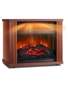 Calentador de Chimenea Eléctrico LifePlus MINI, 1500W, Efecto Llama 3D