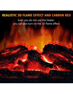 Calentador de Chimenea Eléctrico LifePlus MINI, 1500W, Efecto Llama 3D 2