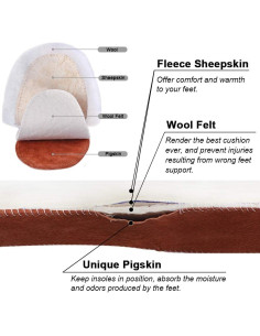 Plantillas de piel de oveja Ailaka para mujeres, 2.5 cm de grosor 2