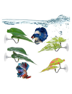 4 Piezas Hamaca de Hoja para Betta Quilax - Decoración Acuario 11x5x5 cm