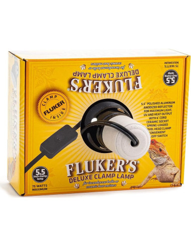 Lámpara Fluker's Repta-Clamp 75W para Reptiles con Interruptor