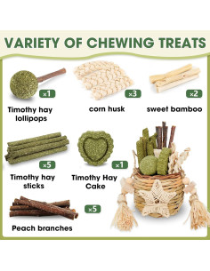 Cesta de Juguete Masticable Jorewood para Roedores 12.7x20.3cm 2