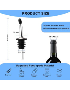 Vertedores de Acero Inoxidable BALTRE 2PCS para Botellas 2