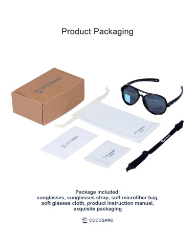 Gafas de sol COCOSAND para bebés polarizadas con correa ajustable