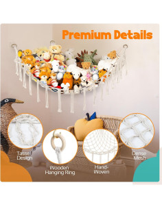 Hamaca de Almacenamiento Grande YONSEN Beige para Peluches 2