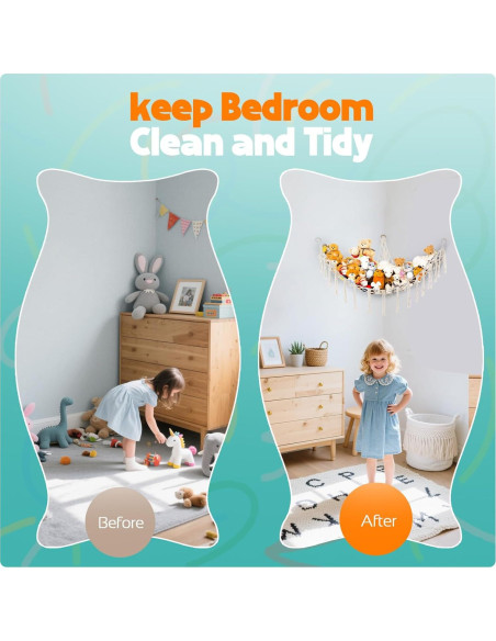 Hamaca de Almacenamiento Grande YONSEN Beige para Peluches Hamaca de Almacenamiento Grande YONSEN Beige para Peluches