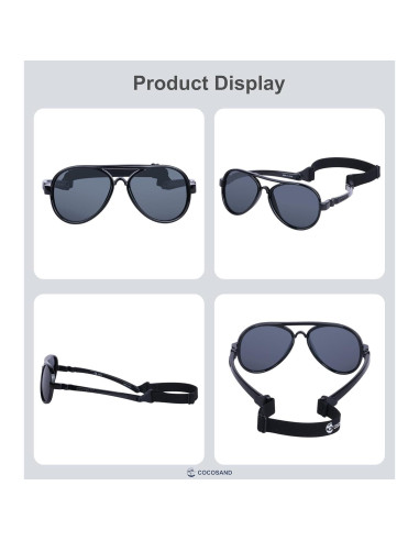 Gafas de sol COCOSAND para bebés polarizadas con correa ajustable