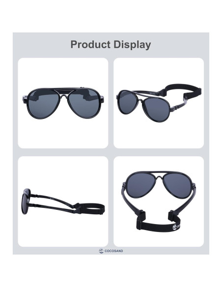 Gafas de sol COCOSAND para bebés polarizadas con correa ajustable