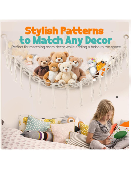Hamaca de Almacenamiento Grande YONSEN Beige para Peluches Hamaca de Almacenamiento Grande YONSEN Beige para Peluches
