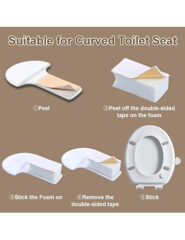 Elevadores de Asiento de Inodoro Autoadhesivos ElevateTech - 6 Pcs