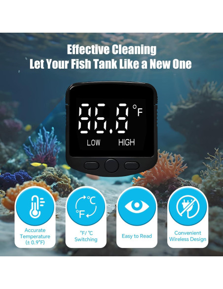 Cepillo Magnético 2 en 1 BAJISA para Acuarios con Termómetro