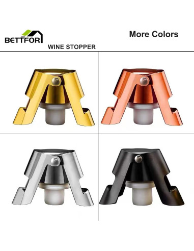 Tapones de Champagne BETTFOR de Acero Inoxidable - 2 Paquete