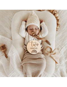 Cartel Mensual de Hitos para Bebé de Madera Arcoíris 2