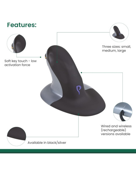 Ratón Ergonómico Inalámbrico Posturite Penguin Mediano