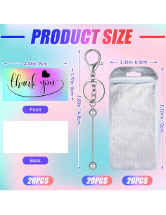 Kit de Llaveros DIY Sasylvia 60 Piezas Plata con Cuentas 2